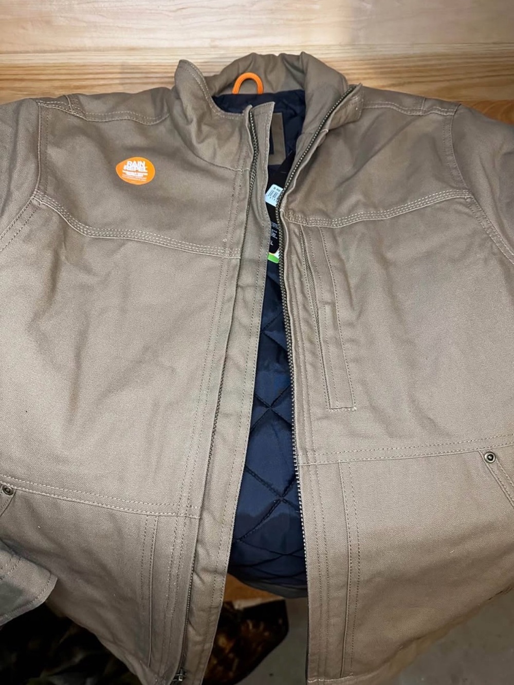 Timberland Pro Original Fit Tan Work Jacket with Black Quilted Liner